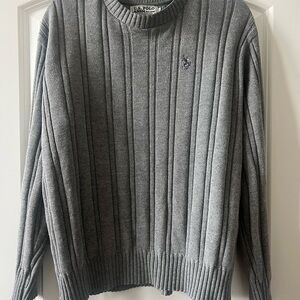 U.S. Polo Assn. womens Large Gray Knit Pullover